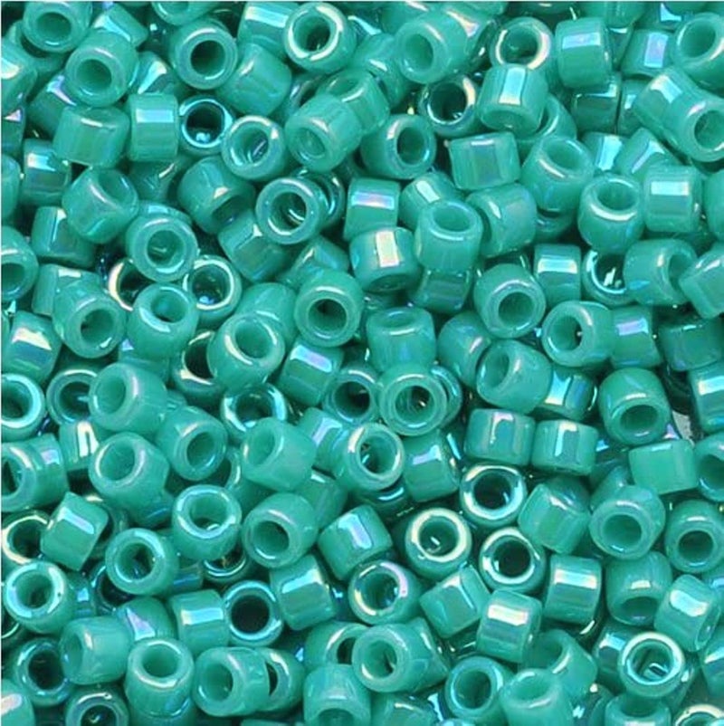 Miyuki Delica Seed Beads 11/0 Opaque Turquoise AB DB166 7.2 Grams - Image 3